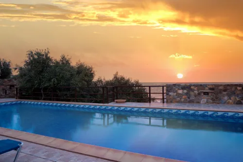 pool and sunset