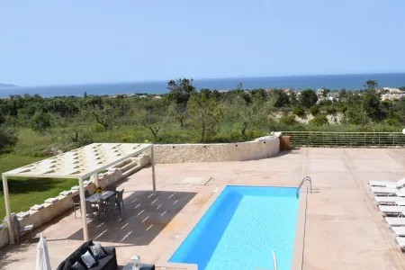 pool and sea views