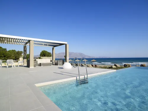 swimming pool area and sea views