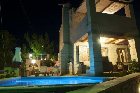  pool area at night