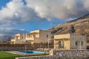 Villa de luxe et terrestre Anatoli, une chambre, pour 4 personnes, piscine privée, superbe plage de Triopetra