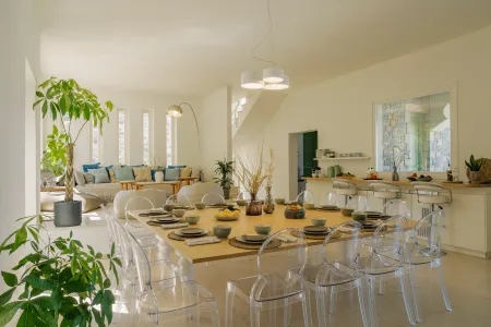  living room with high chairs