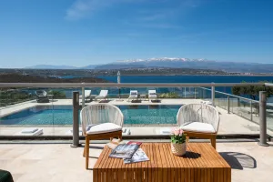 Sea Crete Villas Seafront 1  Balcony siting area