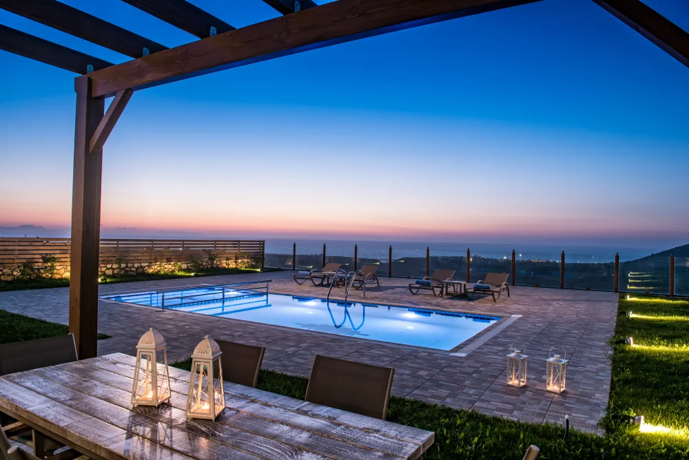 sunset pool view